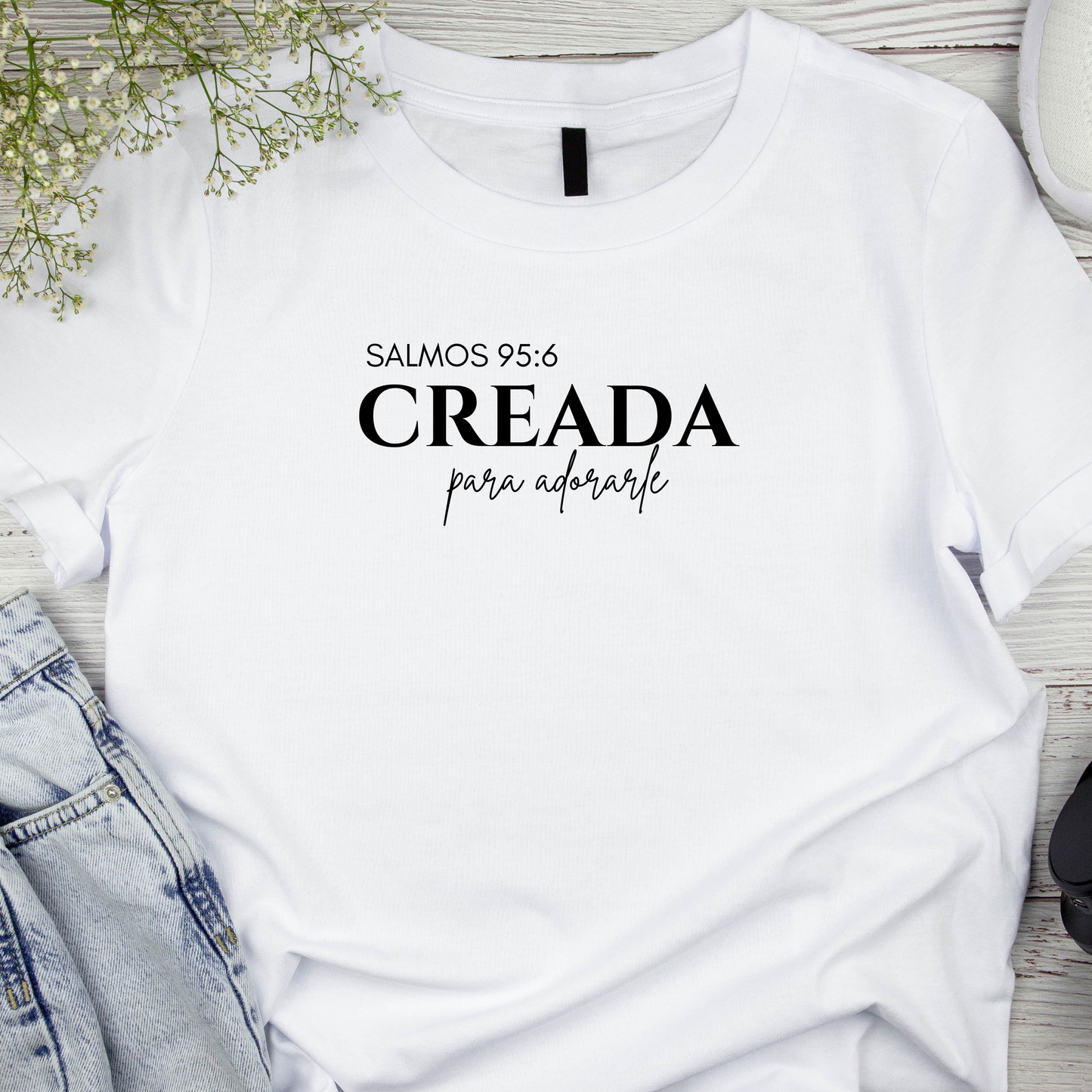 Tshirt "Creada Para Adorarle" Camisas Cristianas