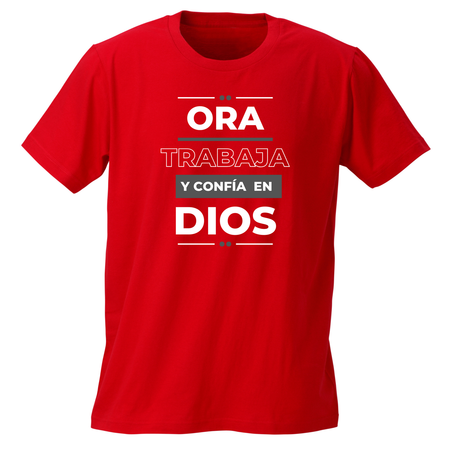 Tshirt Ora Trabaja y Confía en Dios Camisas Cristianas